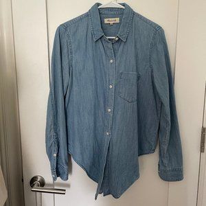 Madewell tie front denim shirt sz M
